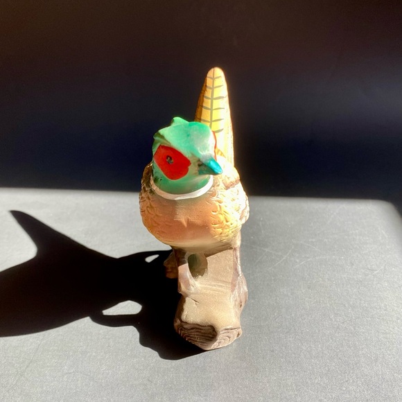 Vintage Set of Two Bisque Porcelain Pheasant Bird Figurines - Picture 6 of 12